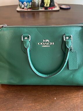 COACH Green Leather Satchel Bag